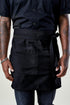Image of person wearing Briston Waist Apron in Black Canvas. | BlueCut Aprons