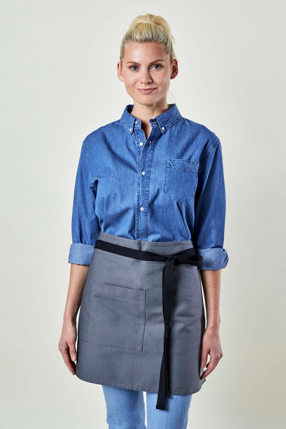 Image of person wearing Briston Waist Apron in Canvas. | BlueCut Aprons