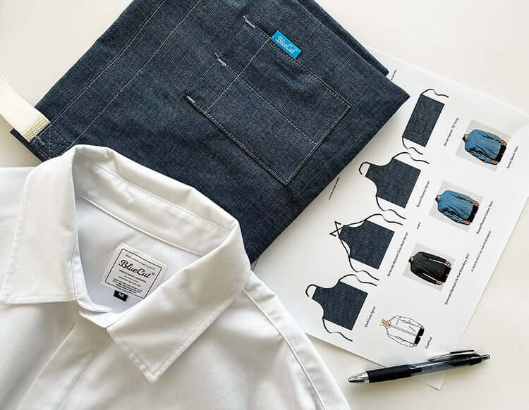 Image of custom chef aprons and clothes to specifications. | BlueCut Aprons