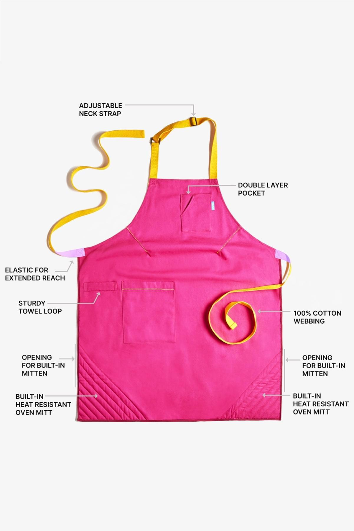 BlueCut x Milk & Cardamom Baker Apron with Built-in Mittens