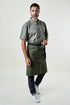 Image of person wearing Franklin Bistro Apron in Olive Canvas. | BlueCut Aprons