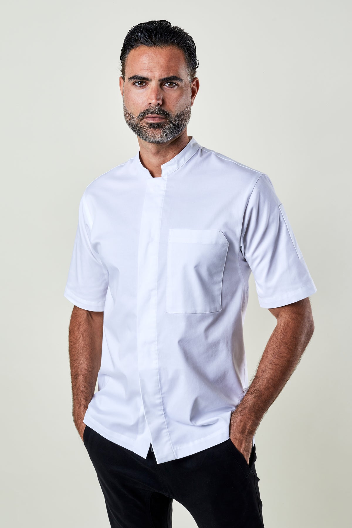 chef dress shirt Absolute | Rounded Mandarin Collar Chef Jacket