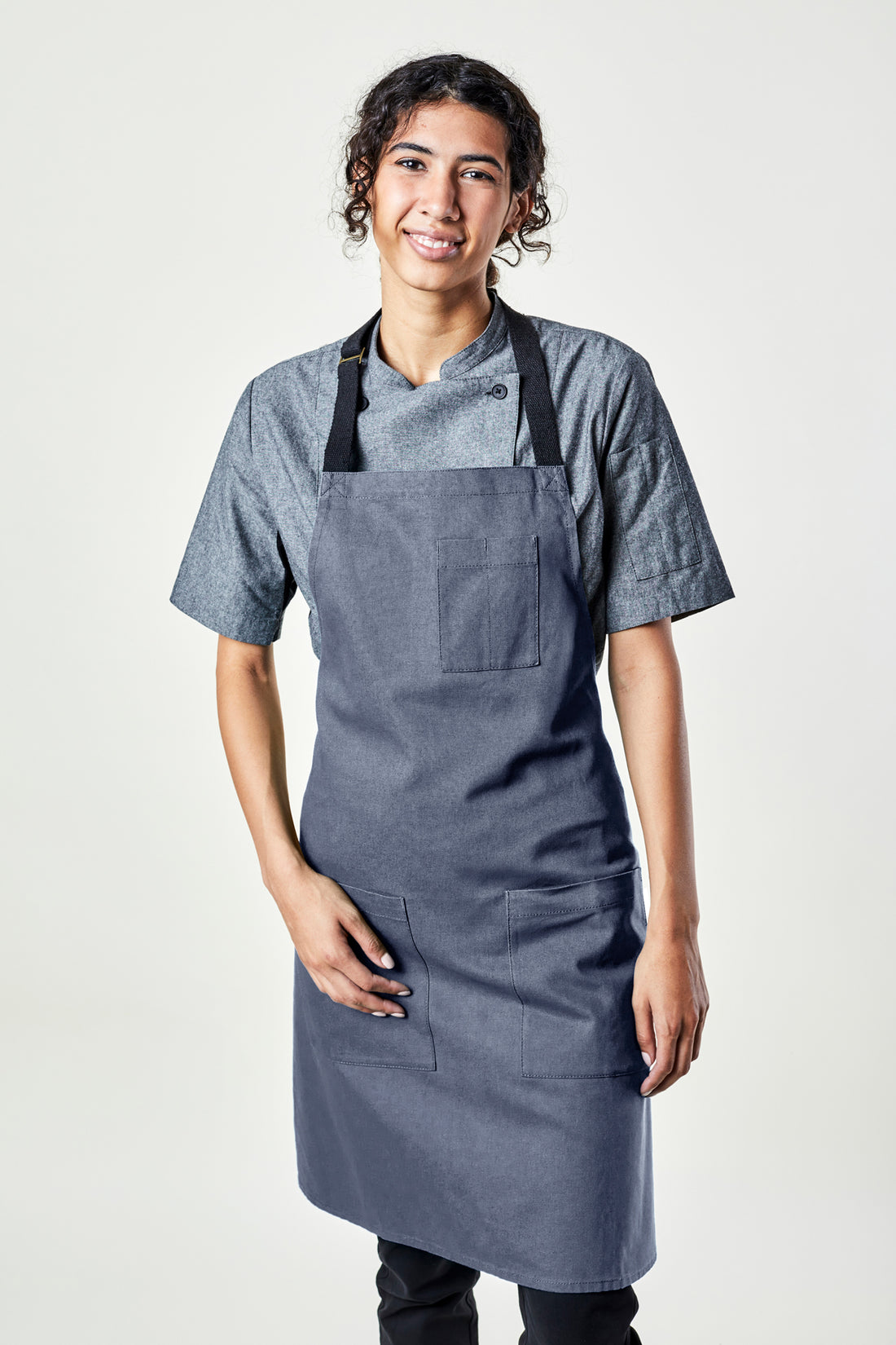 Image of person wearing Mise Apron in Canvas. | BlueCut Aprons