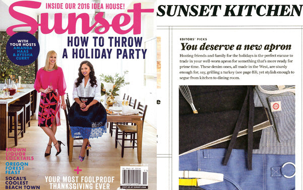 BlueCut Aprons featured in Sunset Magazine - You Deserve a New Apron