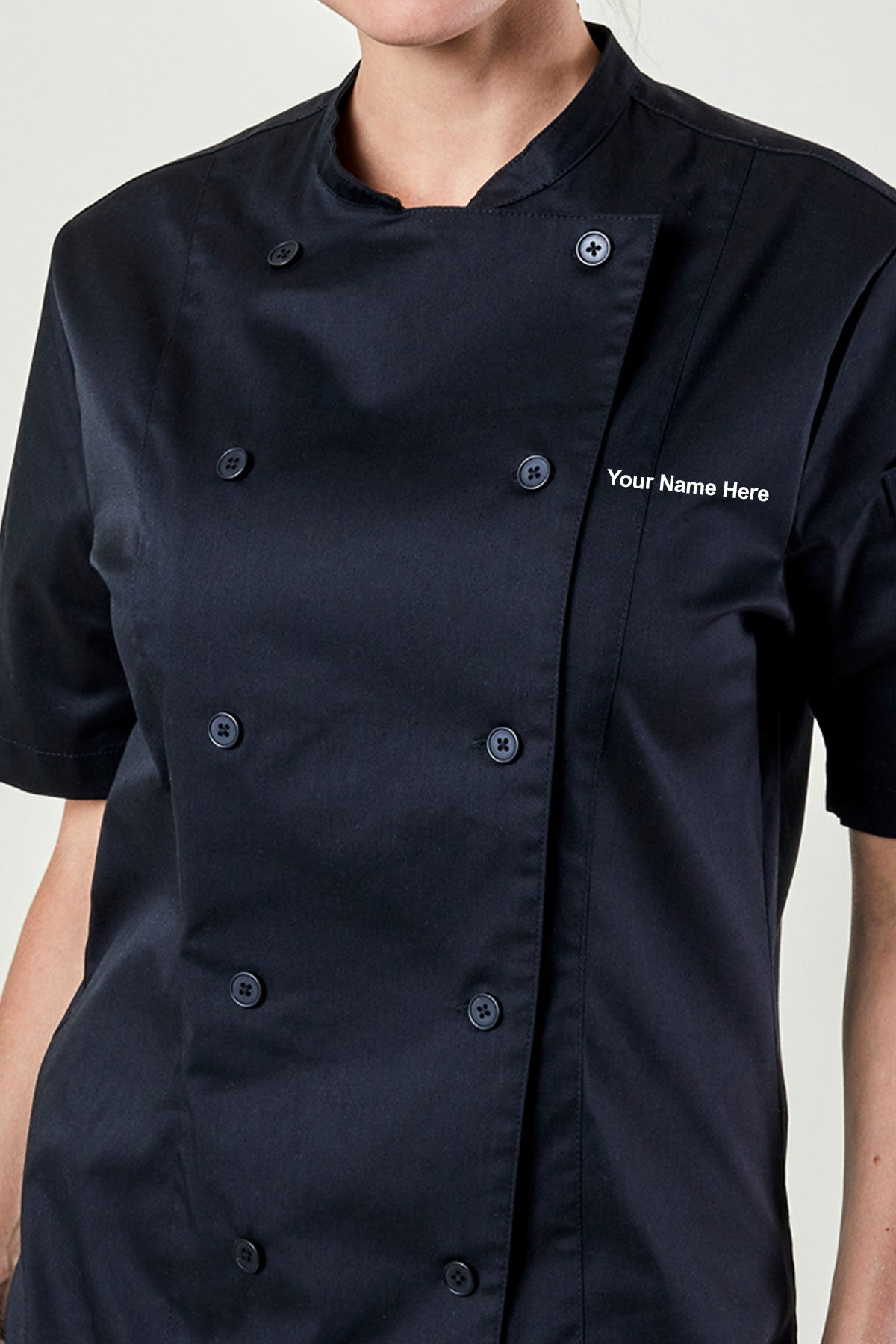 Bluecut Avery Women s Chef Coat Fine Twill Black 3XL