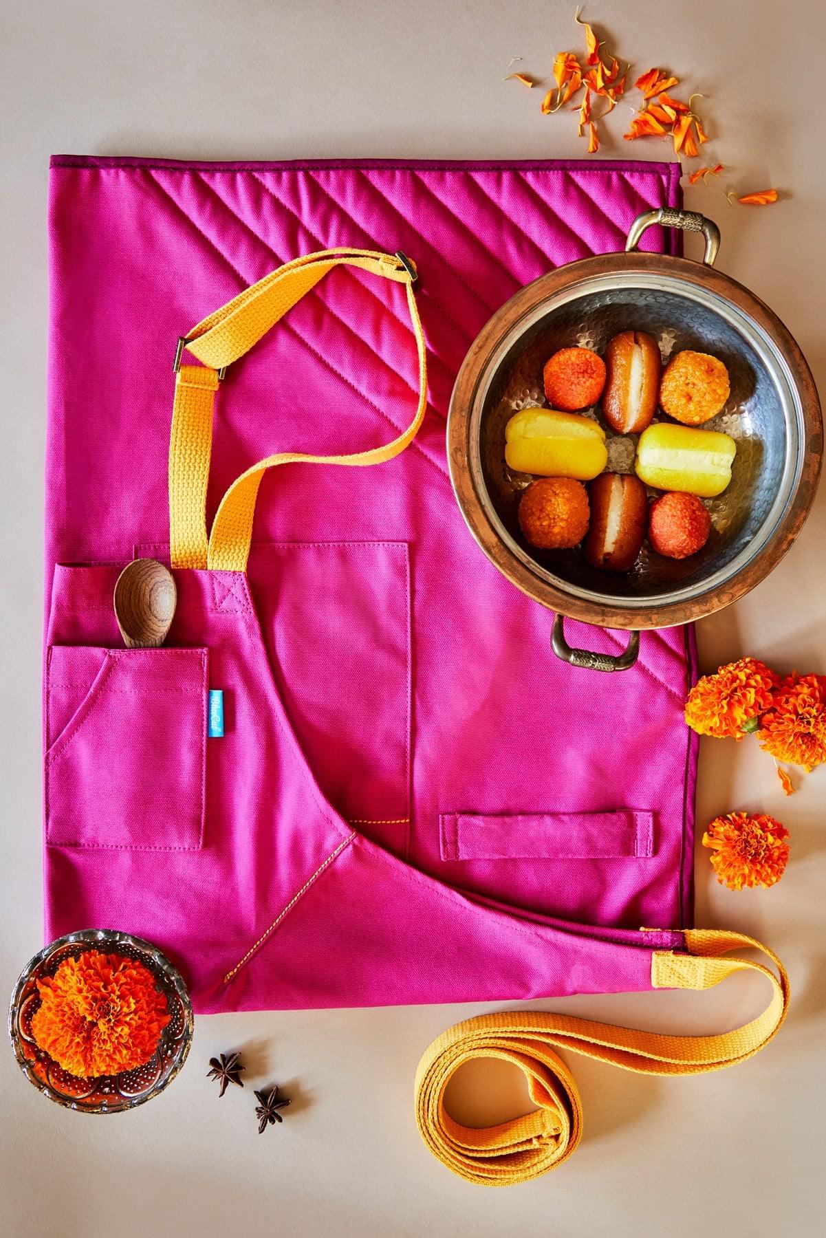 BlueCut x Milk &amp; Cardamom Baker Apron with Built-in Mittens