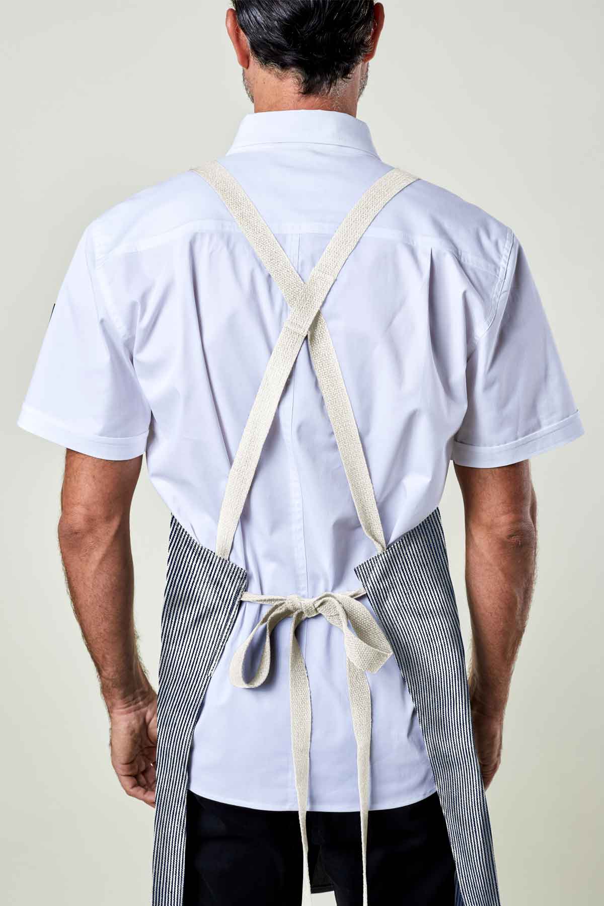 Lucca Crossback Apron - Railroad Stripe