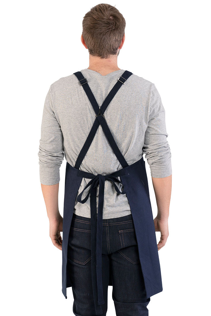 Hatfield Cross Back Apron Navy