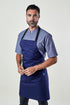 Image of person wearing Mise Apron in Midnight Twill. | BlueCut Aprons				
