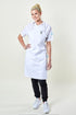 Image of person wearing Mise Apron in White Twill. | BlueCut Aprons				