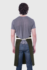 Back view image of person wearing Line Apron in Cotton Twill. | BlueCut Aprons