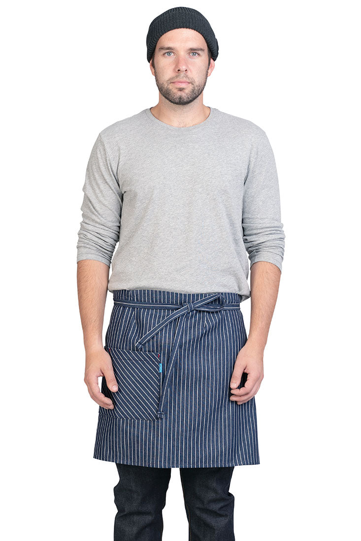 Mercer Half Apron - Striped Denim