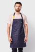 Image of person wearing Mason Apron in Selvage Denim. | BlueCut Aprons