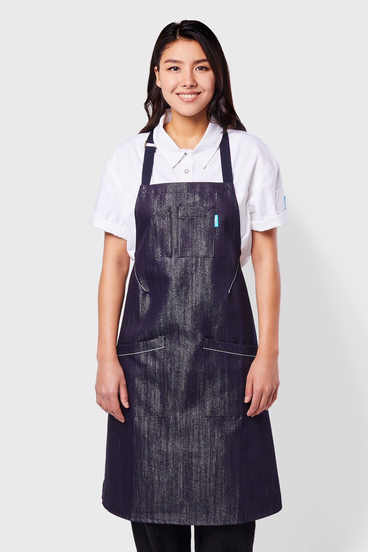 Parker Apron Silver Denim